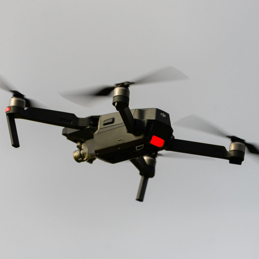 A quadcopter UAV in flight.