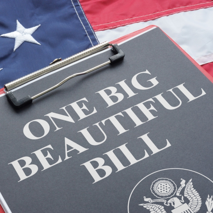 Clipboard with the words One Big Beautiful Bill written on it.